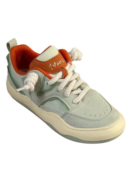 Yvango Shoes - Yvane VA2 Unisex Mint Green & Orange skateboard sneake Canvas Suede Size W 8.5